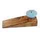 Blue Wheel Flower Ceramic Wooden Door Stopper
